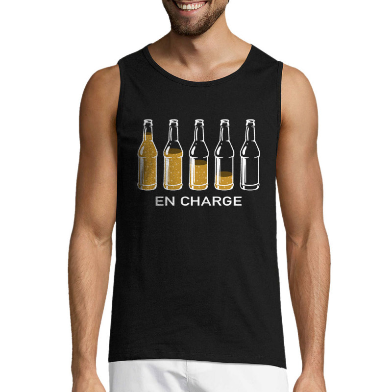 Débardeur homme noir En charge bières (Gondrax,Alcool,Humour)