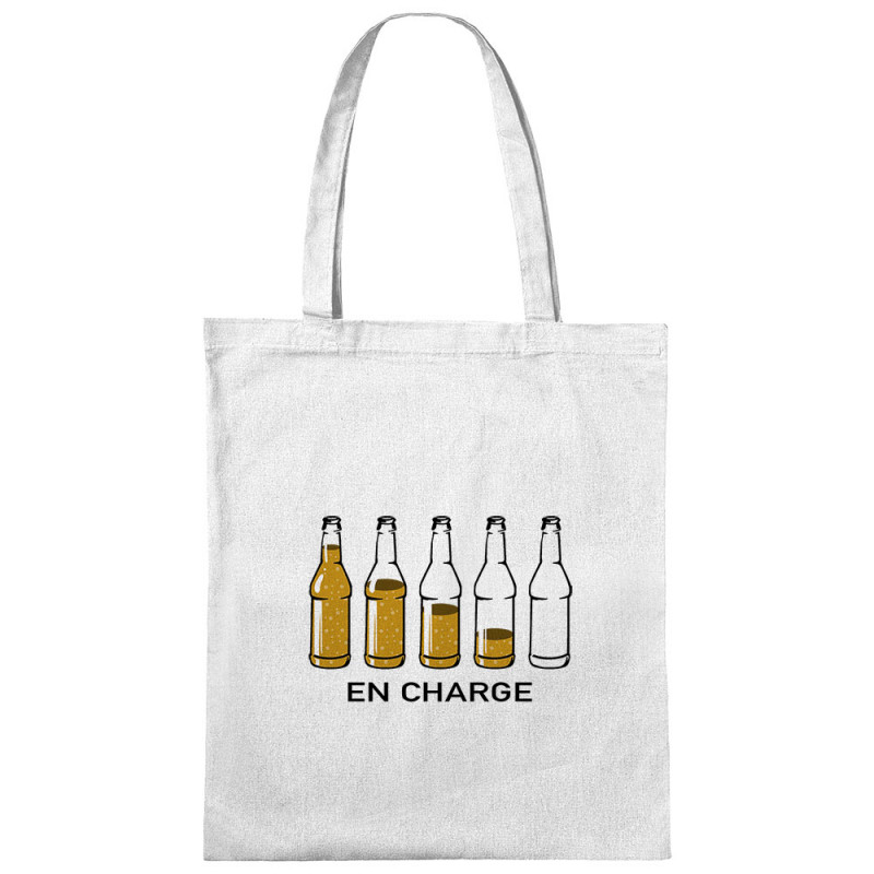 Sac shopping en toile blanc En charge bières (Gondrax,Alcool,Humour)