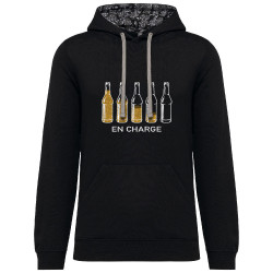 Sweat capuche à motifs unisexe noir et têtes de mort mexicaines En charge bières (Gondrax,Alcool,Humour)