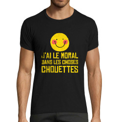 T-shirt homme fit noir Le moral dans les choses chouettes (Andy,Humour)