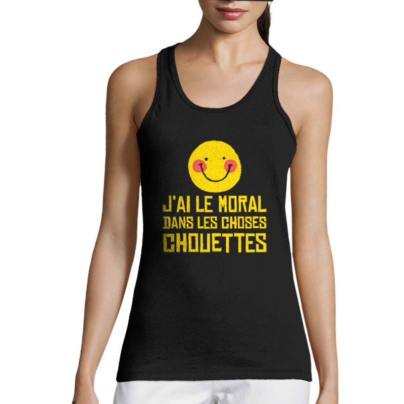 Débardeur femme noir Le moral dans les choses chouettes (Andy,Humour)