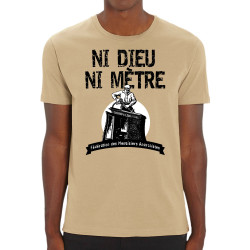 T-shirt homme coton bio naturel Ni Dieu ni mètre (Andy,Humour)