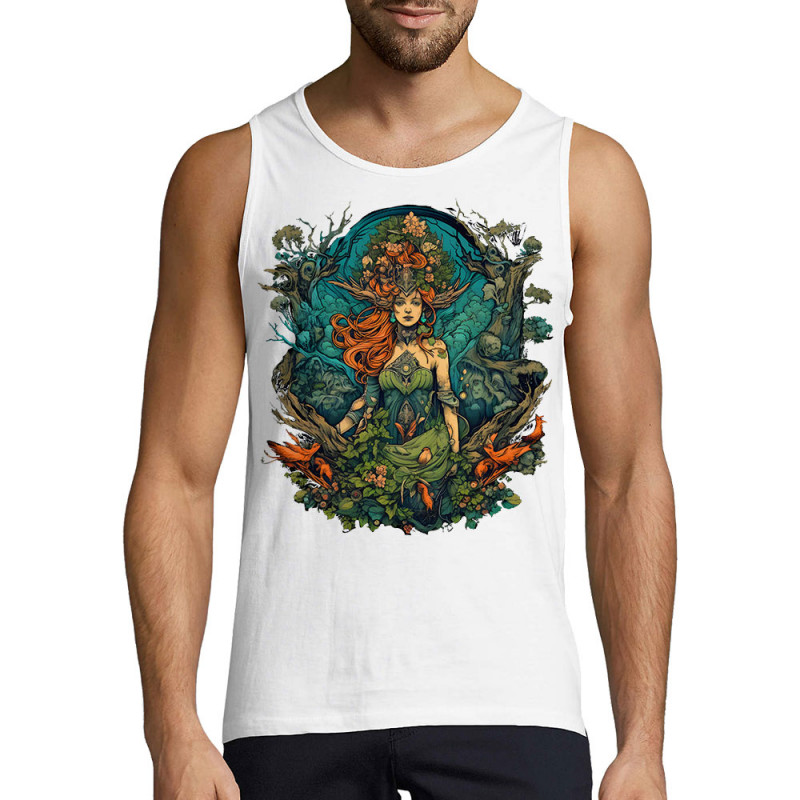 Débardeur homme blanc Nature Queen (Ecologie,Ethnique)