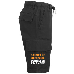 Short cargo homme noir Sauvez le monde (Ted Boundy,Slogans engagés,Humour)