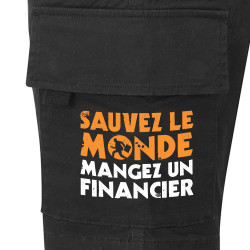 Short cargo homme noir Sauvez le monde (Ted Boundy,Slogans engagés,Humour)