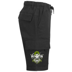 Short cargo homme noir Free Party Never Die (E Cone,teufeur)