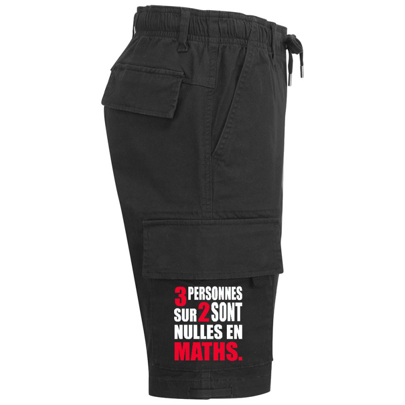 Short cargo homme noir 3 personnes sur 2 (Franck,Humour,Slogans Débiles,Des chiffres et des lettres,Devoirs de vacances)