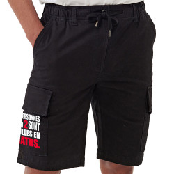 Short cargo homme noir 3 personnes sur 2 (Franck,Humour,Slogans Débiles,Des chiffres et des lettres,Devoirs de vacances)