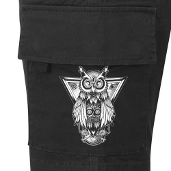 Short cargo homme noir 1837 - Key Owl (Simon,1837,Animaux,Steam Punk)