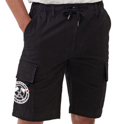 Short cargo homme noir Le prolo se tue à la tâche (Slogans engagés)