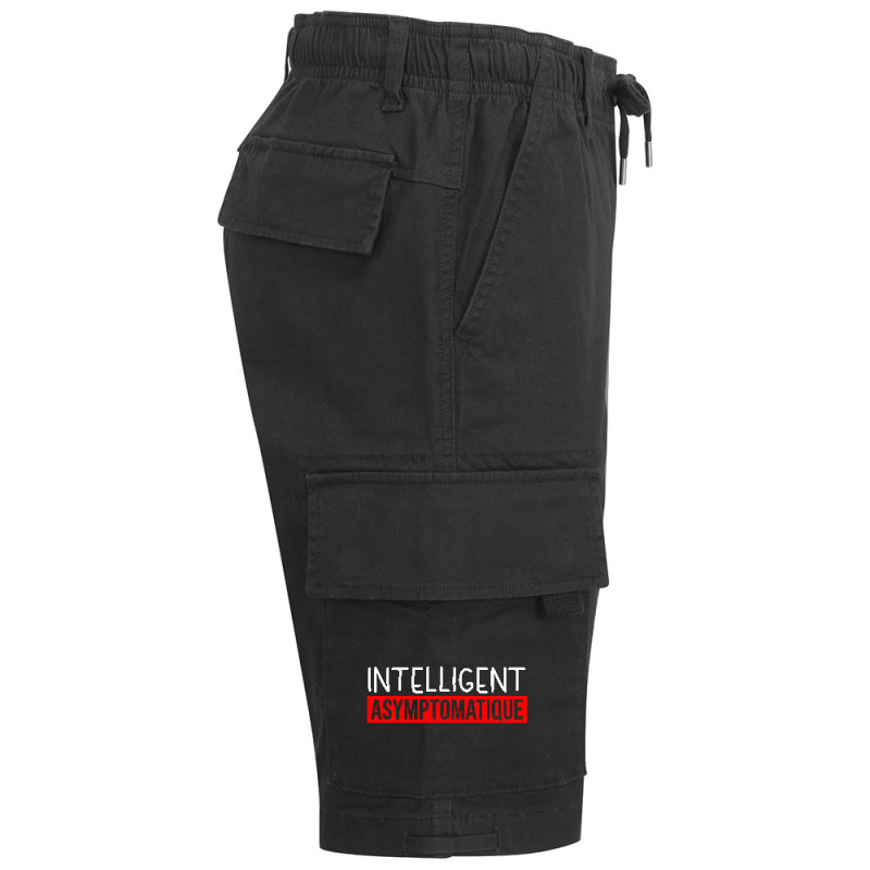 Short cargo homme noir Intelligent Asymptomatique (Gondrax,Humour,Slogans Débiles)