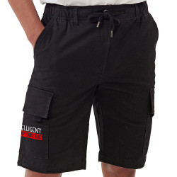 Short cargo homme noir Intelligent Asymptomatique (Gondrax,Humour,Slogans Débiles)
