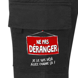 Short cargo homme noir Ne pas déranger (Gondrax,Humour,Slogans Débiles)