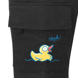 Short cargo homme noir Canard meuh (Gondrax,Animaux,Humour)