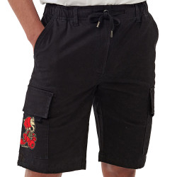 Short cargo homme noir Dead Puppet (Diabolik,Têtes de morts)