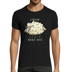 T-shirt homme fit noir Le rarissime mouton à 5 pattes (Mr Mouton,Animaux,Humour)