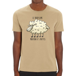T-shirt homme coton bio naturel Le rarissime mouton à 5 pattes (Mr Mouton,Animaux,Humour)