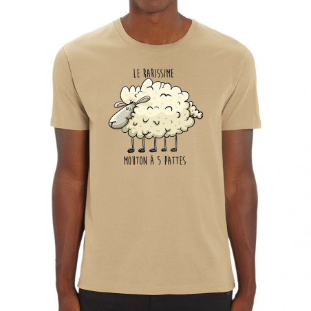 T-shirt homme coton bio naturel Le rarissime mouton à 5 pattes (Mr Mouton,Animaux,Humour)