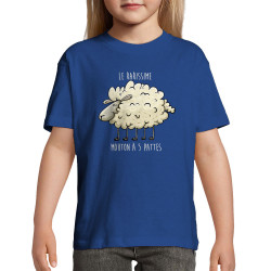 T-shirt enfant bleu royal Le rarissime mouton à 5 pattes (Mr Mouton,Animaux,Humour)