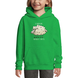 Sweat enfant à capuche vert prairie Le rarissime mouton à 5 pattes (Mr Mouton,Animaux,Humour)