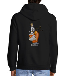 Sweat homme à capuche zippé noir Rhum enragé (Mr Mouton,Alcool)
