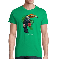 T-shirt homme coton bio vert prairie Tatoucan (Mr Mouton,Animaux,Humour)