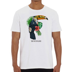 T-shirt homme coton bio blanc Tatoucan (Mr Mouton,Animaux,Humour)