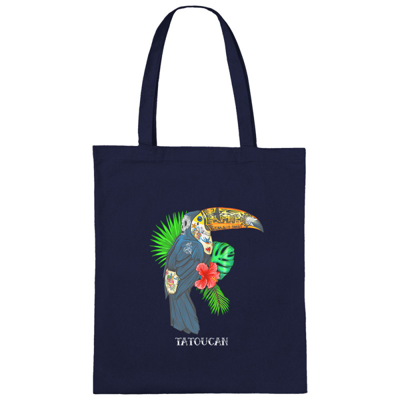 Sac shopping en toile bleu marine Tatoucan (Mr Mouton,Animaux,Humour)