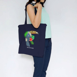 Sac shopping en toile bleu marine Tatoucan (Mr Mouton,Animaux,Humour)
