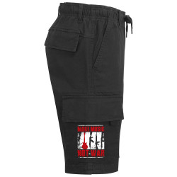 Short cargo homme noir Make Music Not War (Rock & Punk,Slogans engagés)