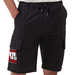 Short cargo homme noir Make Music Not War (Rock & Punk,Slogans engagés)