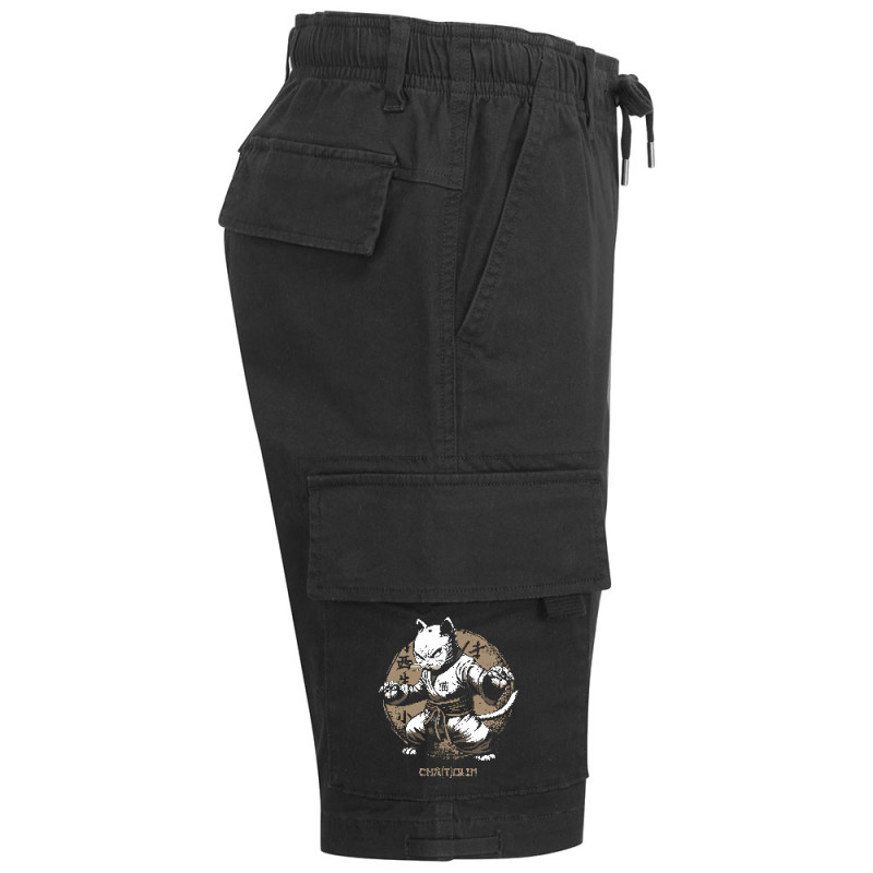 Short cargo homme noir Cha(t)olin (Gondrax,Animaux,Humour,Chats)
