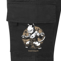 Short cargo homme noir Cha(t)olin (Gondrax,Animaux,Humour,Chats)