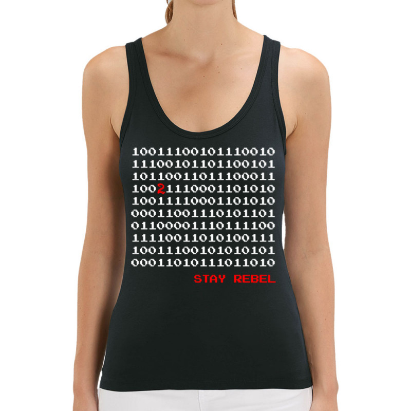Débardeur femme coton bio noir Stay Rebel Numbers (Jeux Vidéo / Geek)