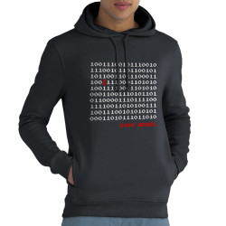Sweat homme à capuche coton bio gris anthracite Stay Rebel Numbers (Jeux Vidéo / Geek)