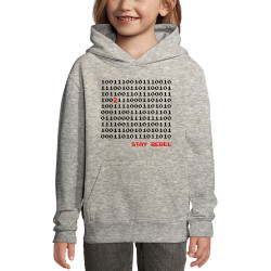 Sweat enfant à capuche gris chiné Stay Rebel Numbers (Jeux Vidéo / Geek)