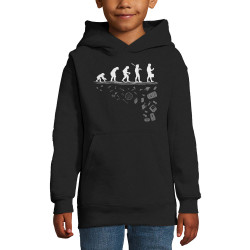 Sweat enfant à capuche noir Evolution Pollution (Gondrax,Evolution,Ecologie)