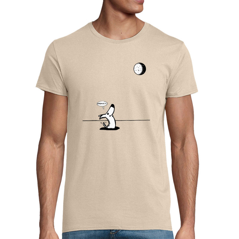 T-shirt homme coton bio naturel Dog Moon Baballe (Gondrax,Humour,Animaux)