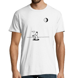 Tee-shirt homme blanc Dog Moon Baballe (Gondrax,Humour,Animaux)