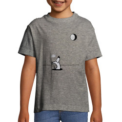 T-shirt enfant gris chiné Dog Moon Baballe (Gondrax,Humour,Animaux)