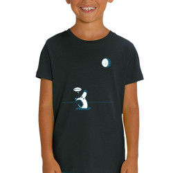 T-shirt enfant coton bio noir Dog Moon Baballe (Gondrax,Humour,Animaux)