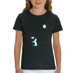 T-shirt enfant coton bio noir Dog Moon Baballe (Gondrax,Humour,Animaux)