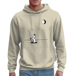 Sweat homme à capuche naturel Dog Moon Baballe (Gondrax,Humour,Animaux)