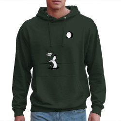 Sweat homme à capuche vert foncé Dog Moon Baballe (Gondrax,Humour,Animaux)