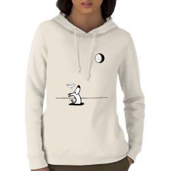 Sweat femme à capuche coton bio naturel Dog Moon Baballe (Gondrax,Humour,Animaux)