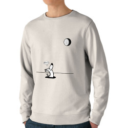 Sweat homme bio col rond naturel Dog Moon Baballe (Gondrax,Humour,Animaux)