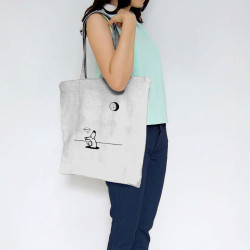 Sac shopping en toile blanc Dog Moon Baballe (Gondrax,Humour,Animaux)