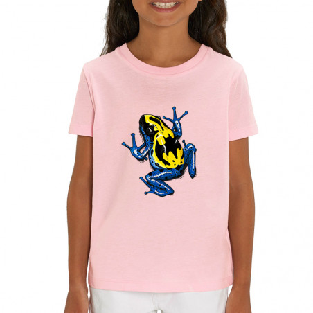 T-shirt enfant coton bio rose clair DendroBat (Mr Mouton,Animaux)