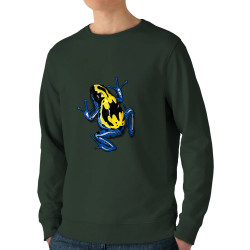 Sweat homme bio col rond vert foncé DendroBat (Mr Mouton,Animaux)