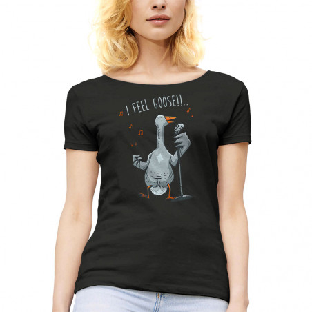 T-shirt femme col large "I...